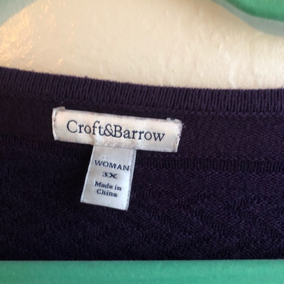 Plus Size Purple Sweater | 3X Croft + Barrow - Picture 3 of 8